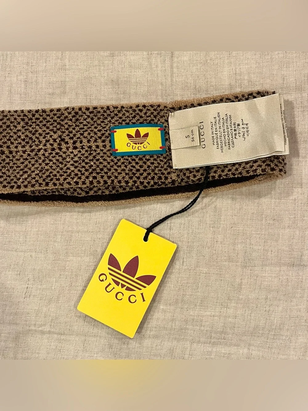 $410 Gucci X Adidas GG Monogram Logo Sweatband